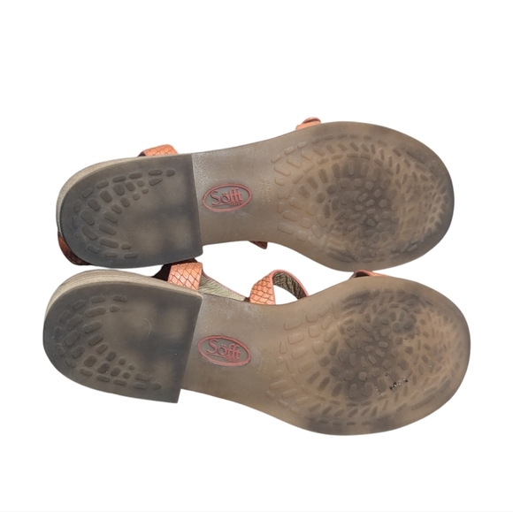 Sofft Nadie II Sandals size 8 Orange Tan Leather Strappy Resortwear Comfy - Picture 5 of 5